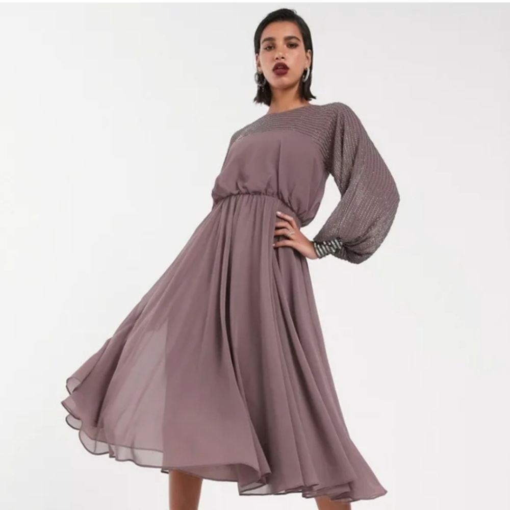 ASOS Design Party Midi Dress Size 0 Sparkly